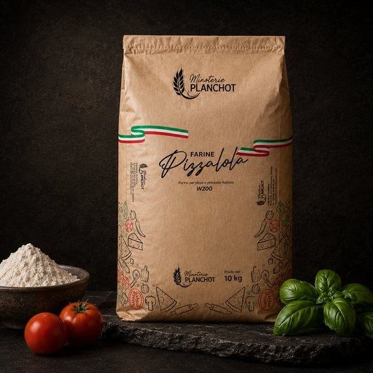 Sac kraft de 10 kg de farine à pizza W200, Minoterie Planchot